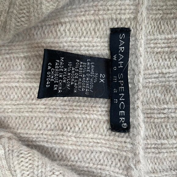 Sarah Spencer Women's Tan Wool Knit Zip-Up Sweater - Size 2X - Picture 5 of 5